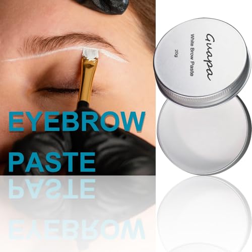 0.7oz Highly Pigmented White Mapping Paste Microblading Eyebrows Shape Mark Tools Brows Contour Design Paste Eyebrow Tinting Tool for Permanent Makeup Micropigmentation (White Paste with Silver Box)