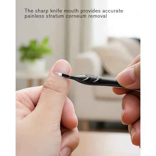 FERYES Cuticle Pusher with Fork, 2-in-1 Cuticle Trimmer Nail Care Tool, Stainless Steel Cuticle Remover Tool for Manicures and Pedicures -Black