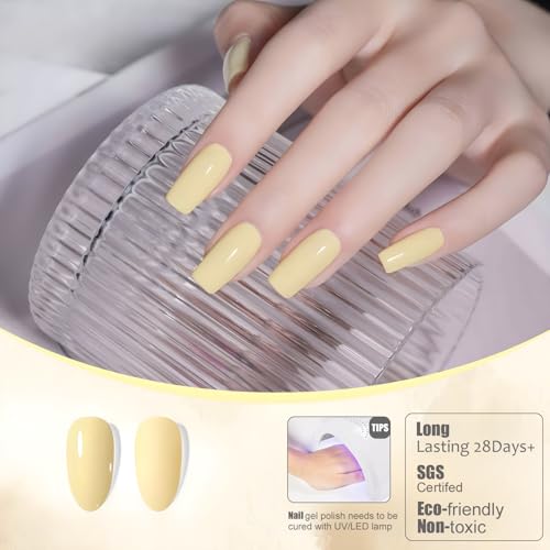 Vishine Soft Yellow Gel Nail Polish L328 - 16ml UV LED Soak-Off for DIY Manicure