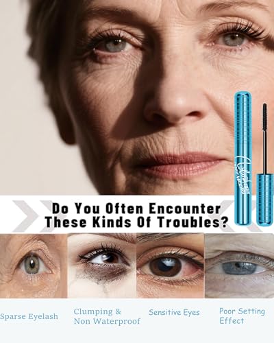 Waterproof Mascara for Older Women 60+, Volumizing & Hypoallergenic