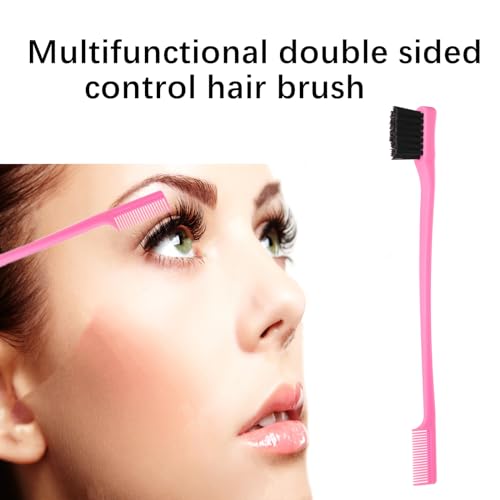 Purple Double Sided Edge Control Hair Brush - Detangling & Styling Tool