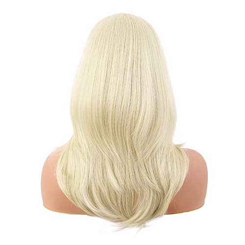 MapofBeauty 20 Inch Light Blonde Layered Straight Wig