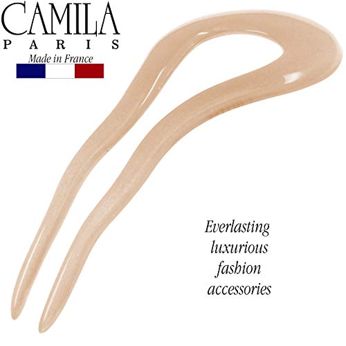 Camila Paris CP3096 French Twist Stick Clip Pins, Beige, Wavy Hair