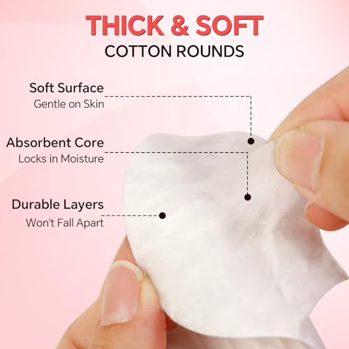 ICOTLE Extra Large Cotton Rounds - 100% Pure Cotton Pads, 3.14"