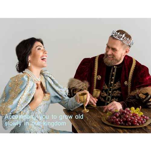 VELSCRUN 2 Pcs Tiara Crown for Men Women, Silver Crowns for Men Metal, King Queen Crown Tiaras, Prince Crown Princess Tiaras for Girls, Birthday Prom Wedding Halloween Party Hair Accessories B