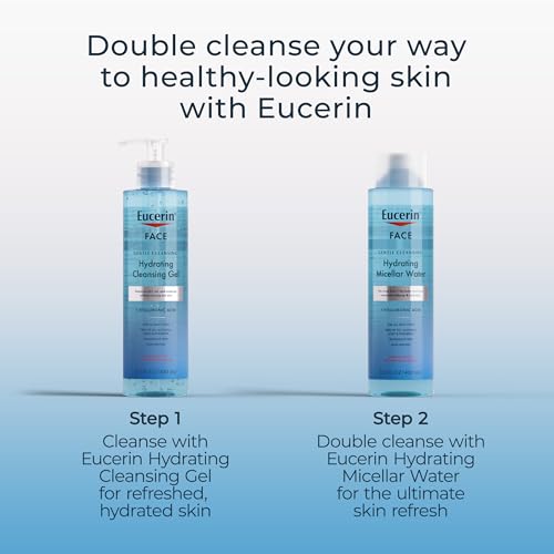 Eucerin Hydrating 3-in-1 Micellar Water, Formulated with Hyaluronic Acid, 6.8 Fl Oz Bottle