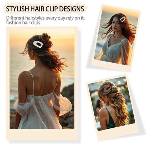 4 Pack Flat Hair Claw Clips for Women Nonslip French Hair Clips for Thick, Thin, Long, or Short Hair Tortoise Shell Comfortable & Strong Hold for Daily Wear, Weddings