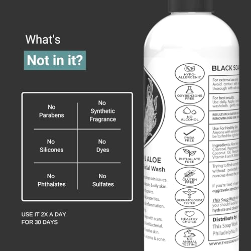 Natural Black Soap with Aloe for Face & Body | Paraben Free