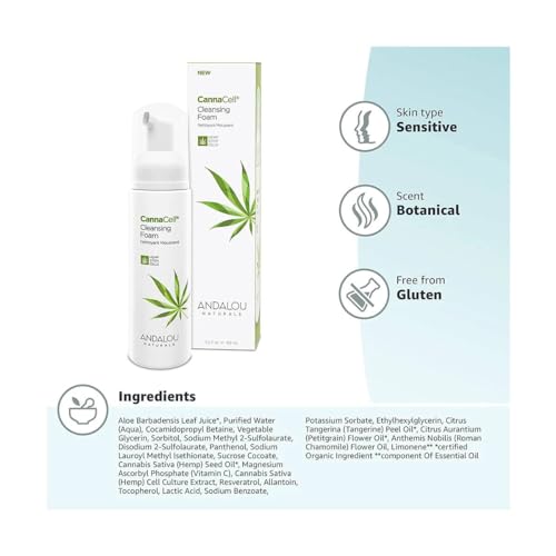 Andalou Naturals CannaCell Cleansing Foam, botanical, 5.5 Fl Oz