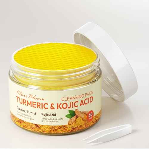 Turmeric Kojic Acid Cleansing Pads ? Gentle Exfoliating Face Pads for Radiant & Healthy-Looking Skin ? 60 Count
