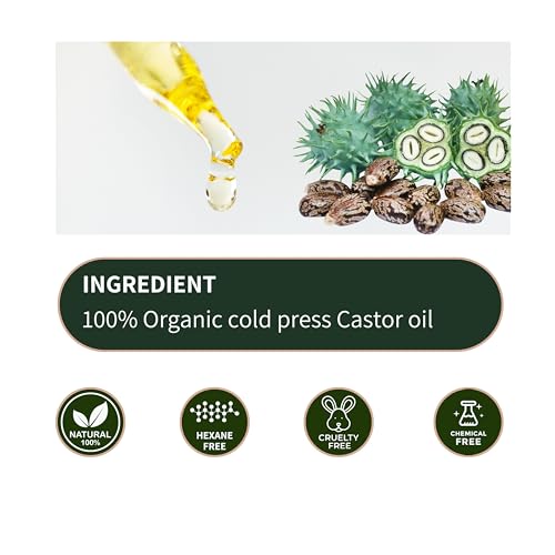 Organic Castor Oil Eyelash Growth Serum with Mascara Wand