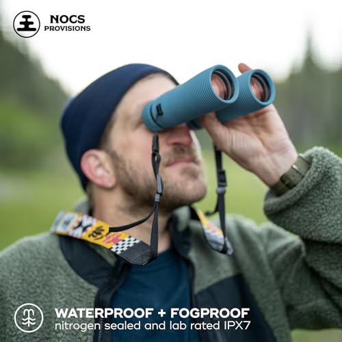 Nocs Provisions Pro Issue 8x42 Waterproof Binoculars, 8X Magnification, Phase Coated Bak4 Prism, Wide View Multi-Coated Lenses for Bird Watching, Wildlife Viewing & Stargazing - Harbor Blue