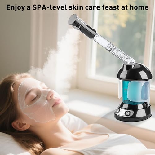 KINLITO 2-in-1 Face & Hair Steamer with Ozone, Ultrasonic Mist for Spa & Deep Cleansing