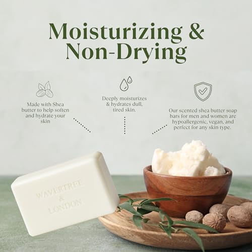 Wavertree & London Assorted Fruity Scents Natural Soap Bars (Pack of 8), 7oz Moisturizing Triple Milled Soap Bars Enriched with Shea Butter and Pure Plant Oils | All Body & Bath Soap
