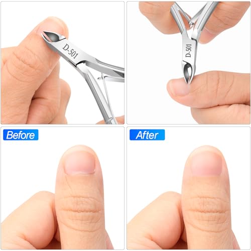 Professional Stainless Steel Cuticle Nippers 4-Pack - 1/2 Jaw Clipper