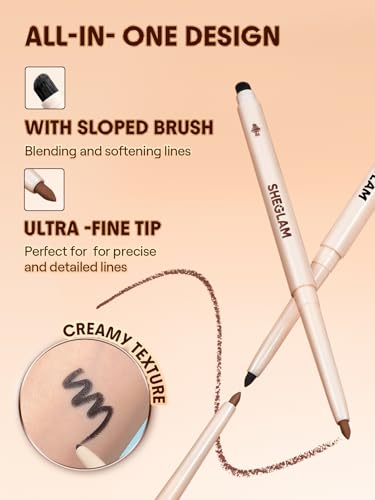 SHEGLAM Gel Glide Eyeliner Pencil Waterproof 2-Pack