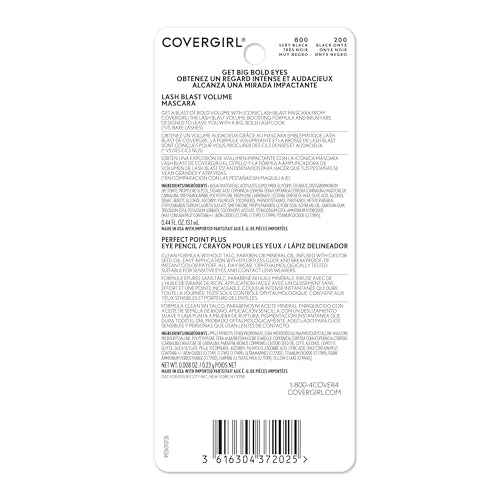 COVERGIRL Lash Blast Volume Mascara(Very Black) & Perfect Point Plus Eyeliner Pencil (Black Onyx) - Twin Pack