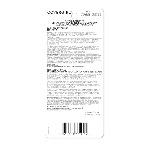 COVERGIRL Lash Blast Volume Mascara(Very Black) & Perfect Point Plus Eyeliner Pencil (Black Onyx) - Twin Pack