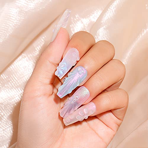 AIMEILI Hema Free Pearl Gel Nail Polish, Shimmer Mermaid Nail Gel Soak Off U V Gel Polish Set Of 6pcs X 10ml - Kit Set 42