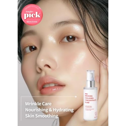 BEAUDIANI Infusing Collagen Concentrate Fluid, Lightweight Hydrating Face Moisturizer, Milky Lotion for All Skin Types, Non-Sticky Daily Skincare, Korean Skincare (1.69 fl oz)