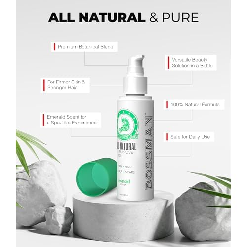 Bossman Unisex Night Skincare Combo ? Peptide Revival Crea 1.7 oz + Moisturizing Body Oil 4 oz ? Emerald (Green Tea) ? Moisturizing and Reviving Solutions - Made in the USA