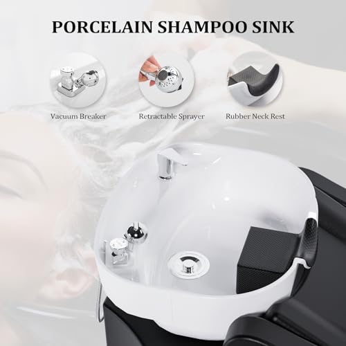 OmySalon Salon Backwash Shampoo Chair with Bowl