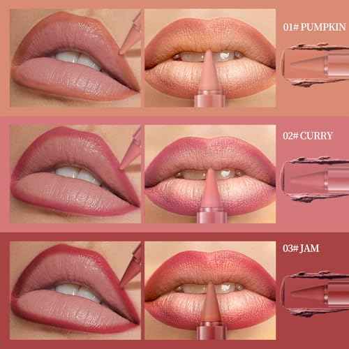 6 Pcs Gradient Lip Liner and Lipstick Combo Set - 2-in-1 Ombre Lipstick & Brown Lip Liner Duo - Waterproof, Long-Lasting, Matte Finish - Smudge-Proof, Full Coverage Lip Kit for Fuller & Plumper Lips
