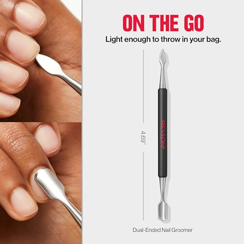 Revlon Cuticle Pusher and Nail Cleaner, Dual Ended Nail Care Tool, Easy to Use, Stainless Steel (Pack of 1)