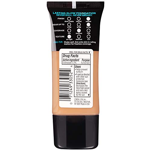 L'Oreal Infallible Pro-Glow Foundation 24HR, Caramel Beige