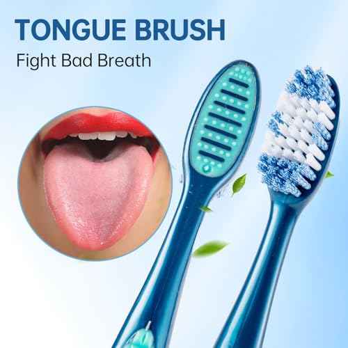 Medium, Spiral, Wavy Head Adult Toothbrush deep Cleaning to Remove Smoke and Tea Stains 4-Piece Set.