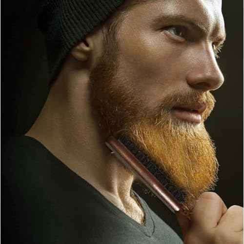 Men's Wood Hair and Beard Brush ? Soft Boar Bristles ? Massages and Exfoliates Skin and Scalp ? Ideal Men's Grooming Accessory