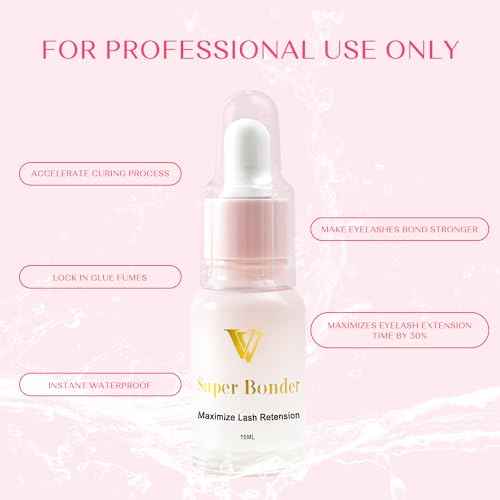 VAVALASH Lash Bonder for Eyelash Extensions Super Lash Bonder for Lash Extensions Glue Accelerator Increase Lash Retention Accelerate Drying Time Water Oil Proof Professional Eyelash Supplies(15ml)
