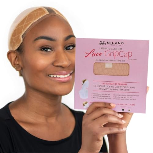 Milano Collection Adjustable Non-Slip Velvet Lace Wig Grip Cap - Nude