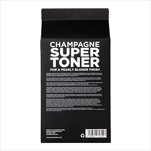 BLEACH LONDON Champagne Super Toner Kit - Yellow Brass Removing, Color Depositing Formula For Champagne Blonde Base, For Blonde Hair & Post Bleached Hair, Vegan, Cruelty Free, Ammonia Free