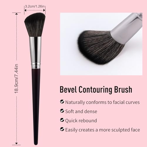 16 Color Contour Palette Makeup with 2 Brushes - Blush Highlighter Bronzer All-in-One Makeup Palette Contour Set - Face Cosmetics Gift, Holiday Beauty for Women (SET2)
