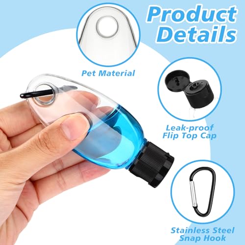 100 Pcs Traveling Bottles with Keychain 1oz Clear Plastic Keychain Bottle Leakproof Refillable Empty Keyring Container Liquid Packing Container Portable Bottle with Lid for Liquid Cream