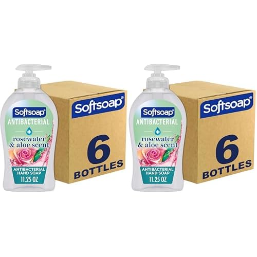 Softsoap Antibacterial Liquid Hand Soap,Sensitive Rosewater and Aloe scent Hand Soap,11.25 Fl Oz,(Pack of 12)