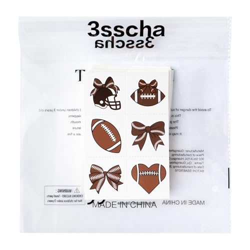 144Pc Football Temporary Tattoos - 2 Inch Waterproof Stickers