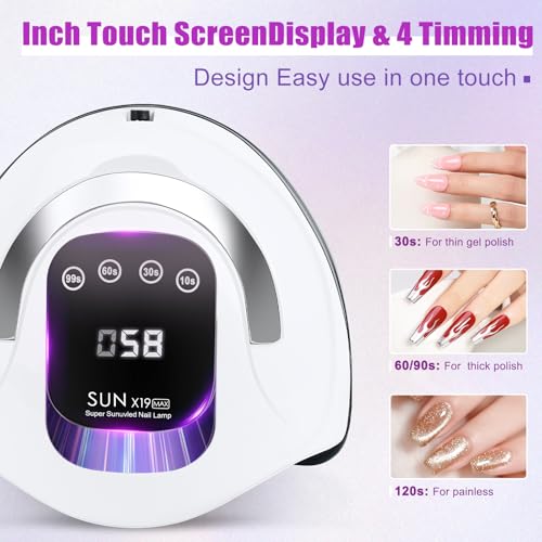 Wisdompark 320W UV LED Nail Lamp - Professional Gel Polish Dryer (72 LEDs)
