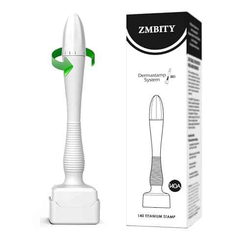 Titanium Microneedles Derma Roller - Stamp Alternative -Microneedle Micro Needle Skin Care Tool - Microneedling Roller for Men and Women (White)