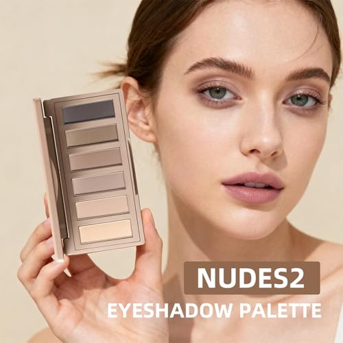 NICEFACE NUDES2 Mini Eyeshadow Palette - 6 Matte Neutral Shades