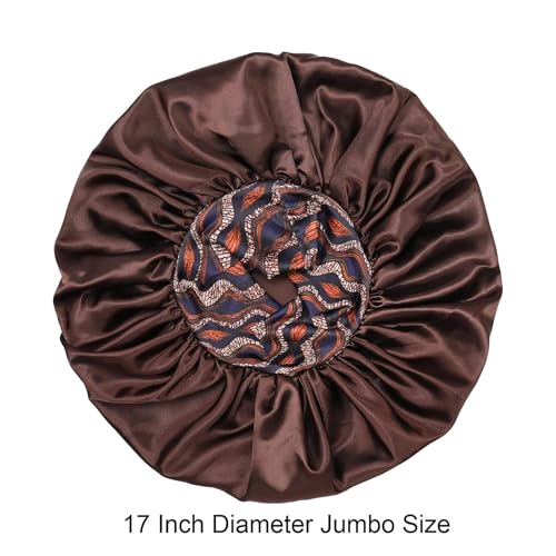 Silk Satin Bonnet for Curly Hair - 2pc Oversized Sleep Cap