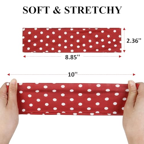 TERSE Polka Dot Headbands for Women - 6 Pack Y2K Style
