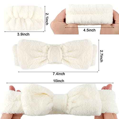 WHAVEL 6PCS Spa Headband and Wristbands Set, Face Wash Headband Wrist Bands for Washing Face Makeup Skincare Hair Band Skin Care Accessories Tools