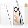 Transparent & Metal Makeup Spatula & Palette Set - 5pcs Korean Makeup Tools