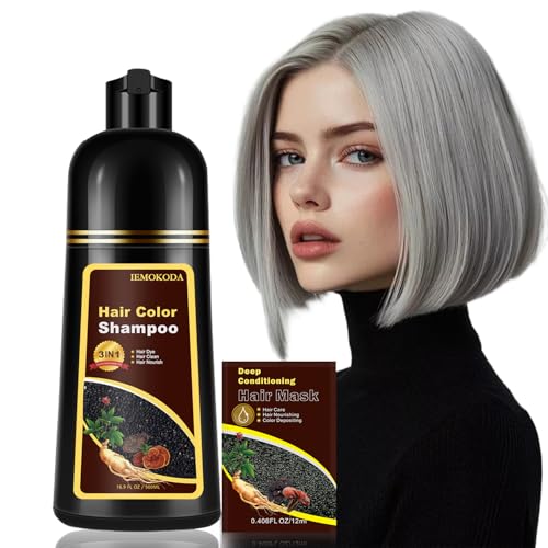 3-in-1 Silver Gray Hair Dye Shampoo - Instant Color & Care