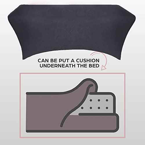 2 Pk of Velvet Stretchy Massage Bed Table Sheet Cover for Lash Bed or Massage Table with Pocket and Cut-Out for Leg RooM (Dark Gray Velvet)