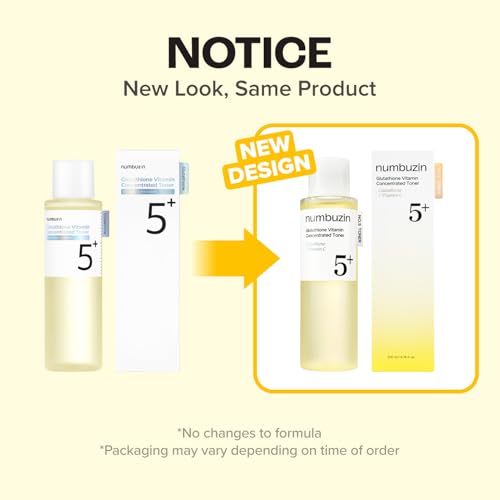 numbuzin No.5 Vitamin Boosting Essential Toner, Radiance-Boosting Vitamin Toner for Uneven & Dull Skin, Glutathione, Vitamin C, Niacinamide, First Step Skincare, 6.76 fl oz (200ml)