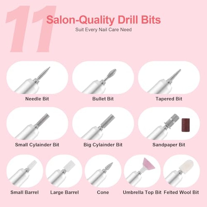 FLRONGSUN 45000RPM Rechargeable Nail Drill with LCD Screen