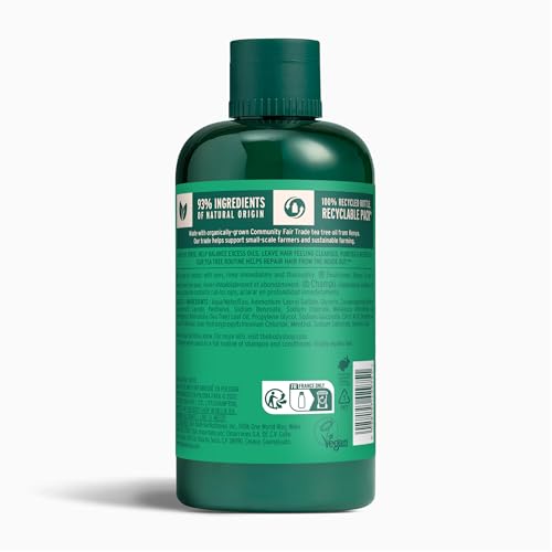 The Body Shop Tea Tree Purifying & Balancing Shampoo for Oily Hair & Scalp, Vegan, 8.4 Fl Oz